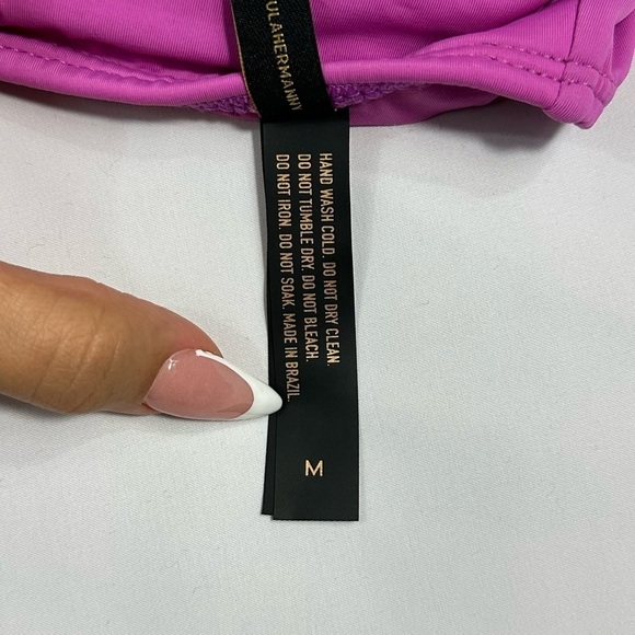 NWT Vix Paula Hermanny purple one shoulder gold chain bathing suit top size M - Picture 6 of 11